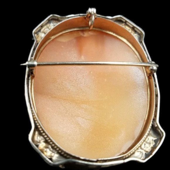 Antique 14K Gold Full Figural Cameo Brooch/Pendant - Picture 6 of 8